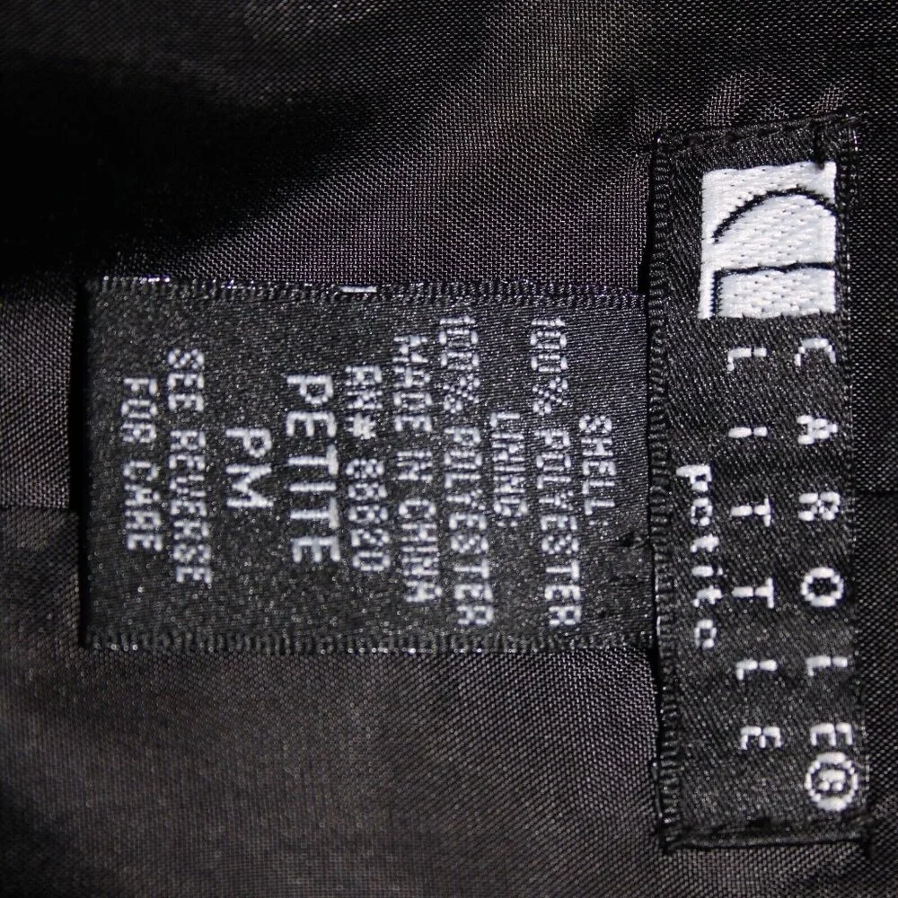 Carole Little Petites Sz M Black Bronze Studded Pockets Lined Polyester Jacket - Picture 8 of 16